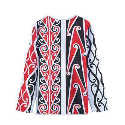 Maori Tribal Print Long Sleeve Short Coat