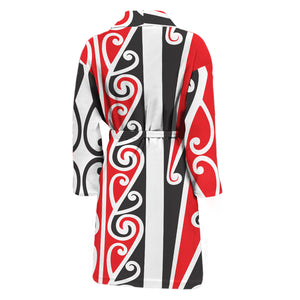 Maori Tribal Print Men's Bathrobe