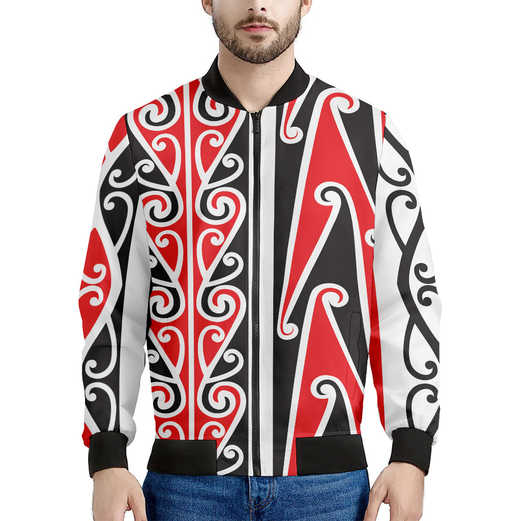 Maori Tribal Print Men's Bomber Jacket