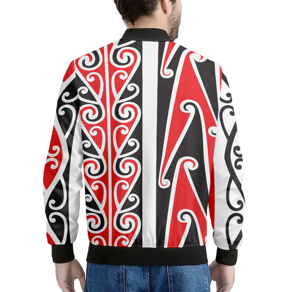 Maori Tribal Print Men's Bomber Jacket