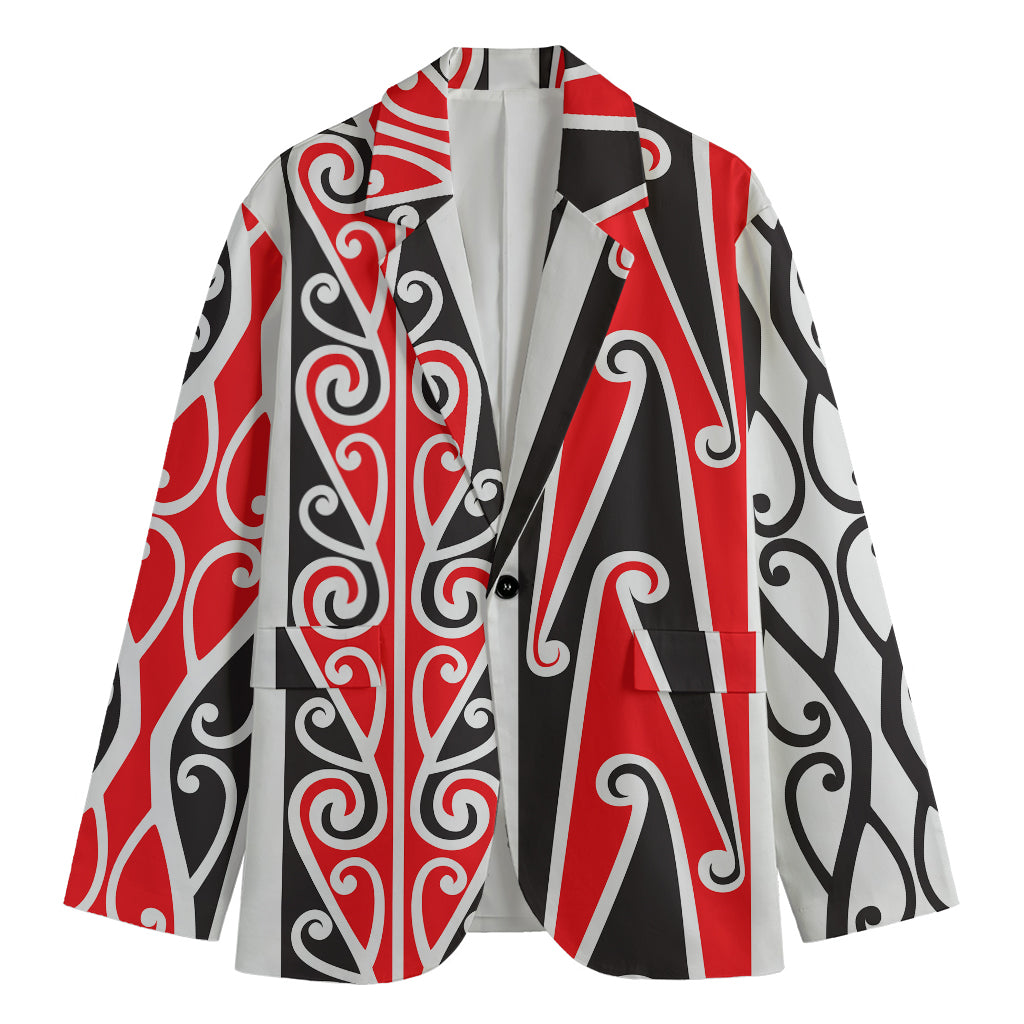 Maori Tribal Print Men's Cotton Blazer