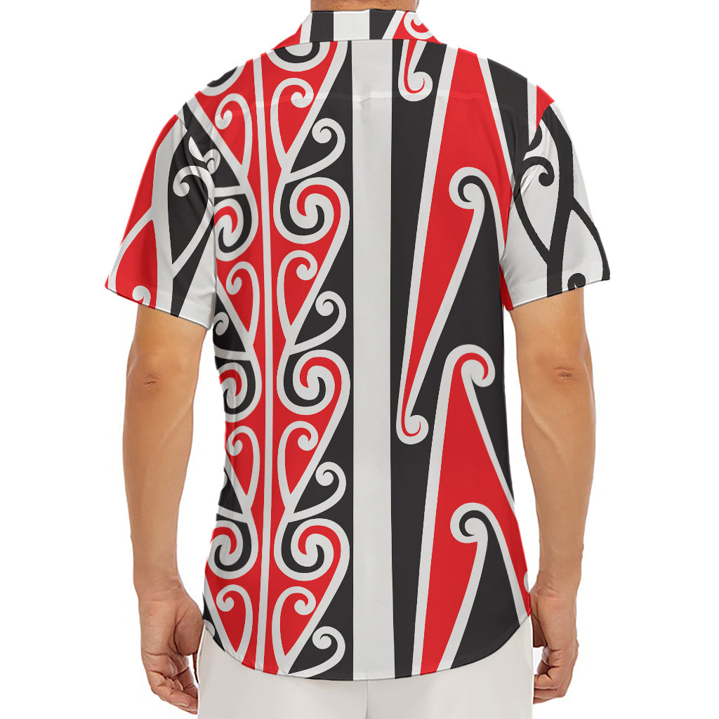 Maori Tribal Print Men's Deep V-Neck Shirt