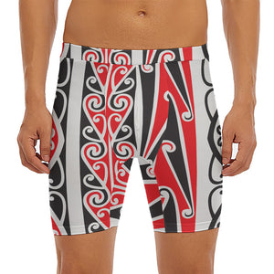 Maori Tribal Print Men's Long Boxer Briefs