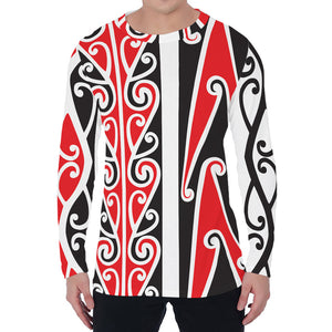 Maori Tribal Print Men's Long Sleeve T-Shirt