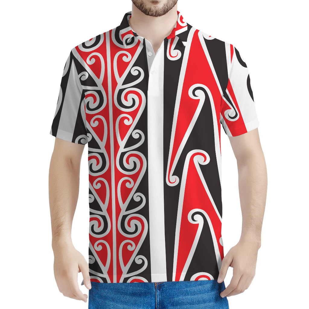 Maori Tribal Print Men's Polo Shirt