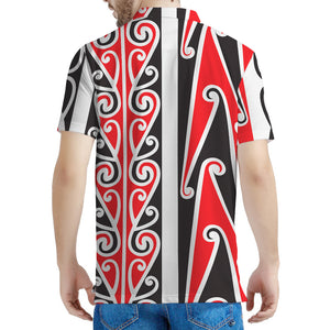 Maori Tribal Print Men's Polo Shirt