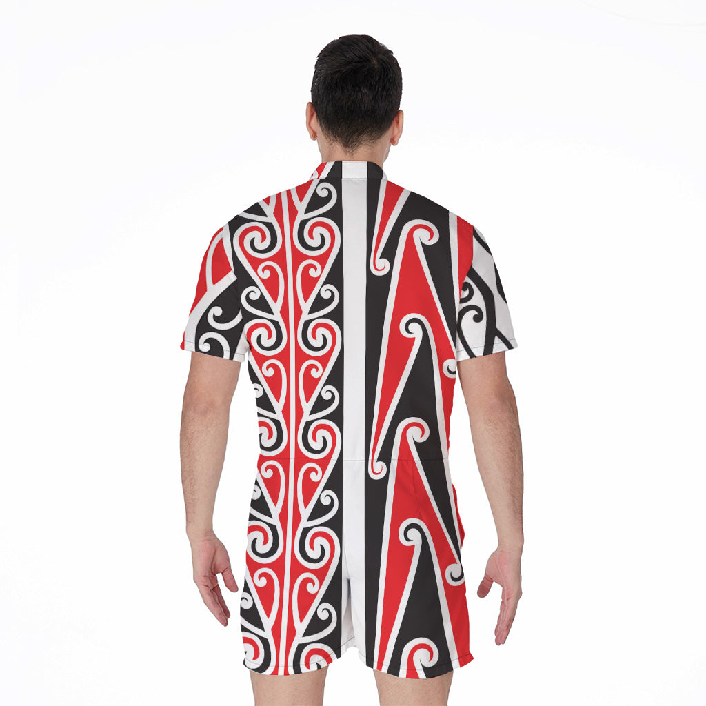 Maori Tribal Print Men's Rompers