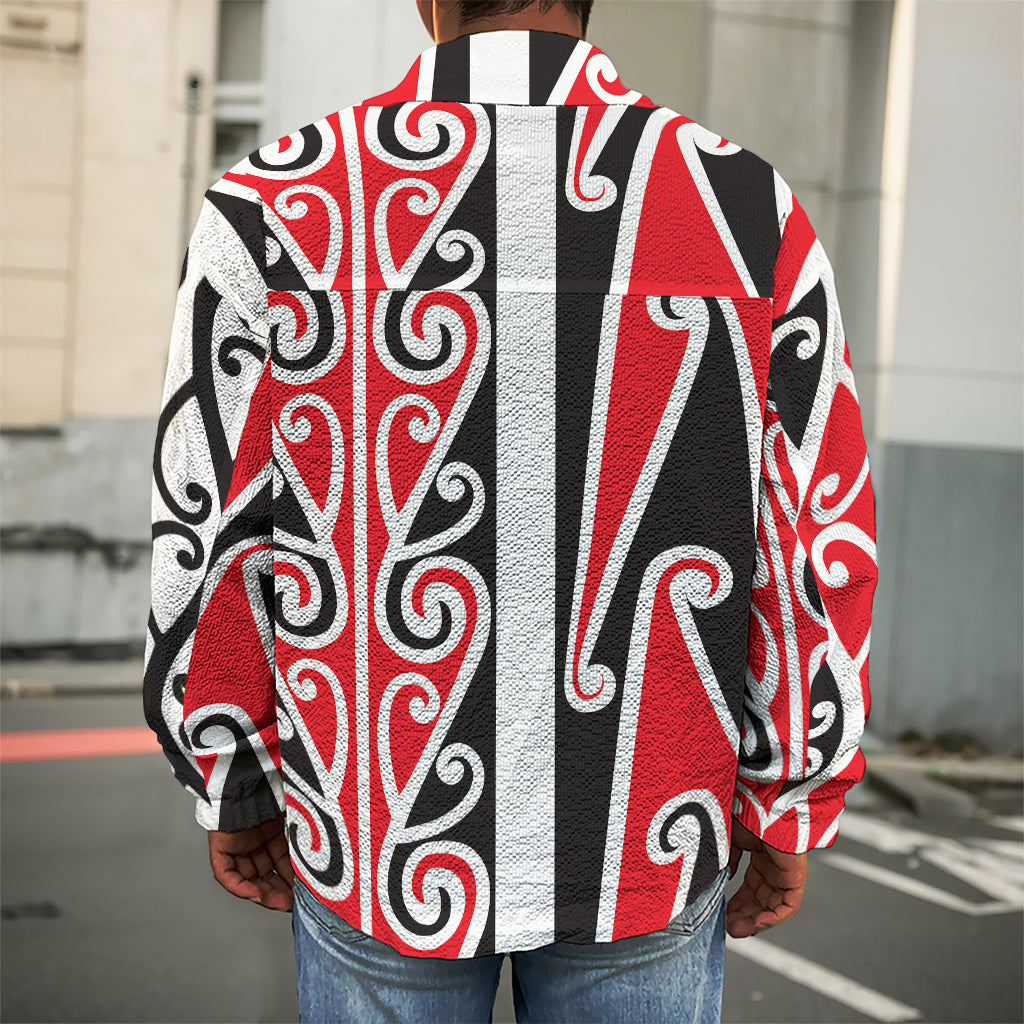 Maori Tribal Print Men's Shirt Jacket