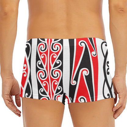 Maori Tribal Print Men's Short Boxer Briefs