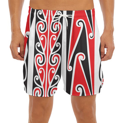 Maori Tribal Print Men's Split Running Shorts
