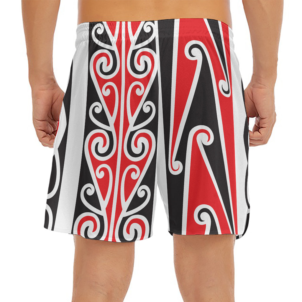 Maori Tribal Print Men's Split Running Shorts