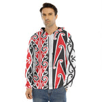 Maori Tribal Print Men's Velvet Pullover Hoodie