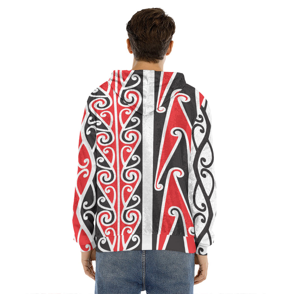 Maori Tribal Print Men's Velvet Pullover Hoodie