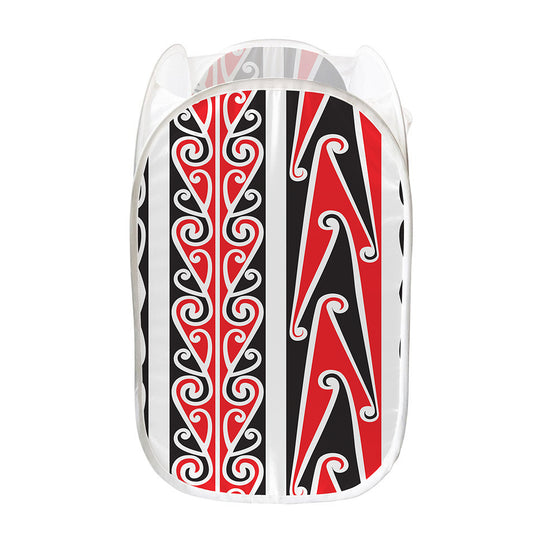 Maori Tribal Print Mesh Laundry Hamper