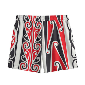 Maori Tribal Print Mesh Shorts