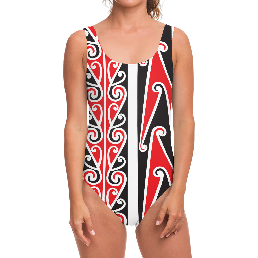 Maori Tribal Print One Piece Swimsuit