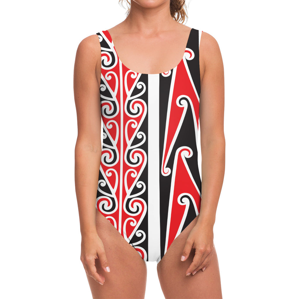 Maori Tribal Print One Piece Swimsuit