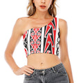 Maori Tribal Print One Shoulder Crop Top