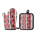 Maori Tribal Print Oven Mitt And Pot Holder Set