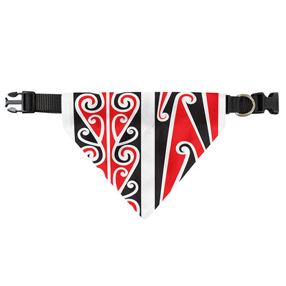 Maori Tribal Print Over The Collar Dog Bandana