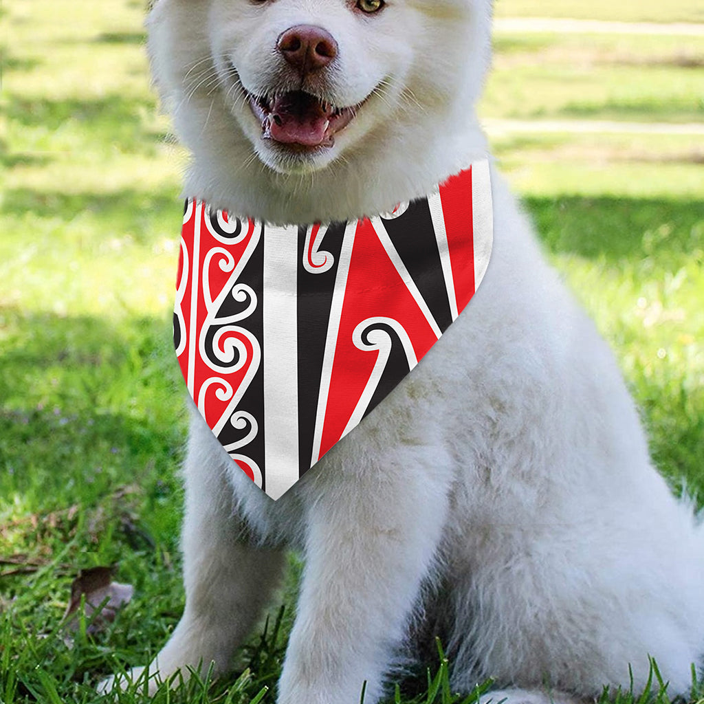 Maori Tribal Print Over The Collar Dog Bandana