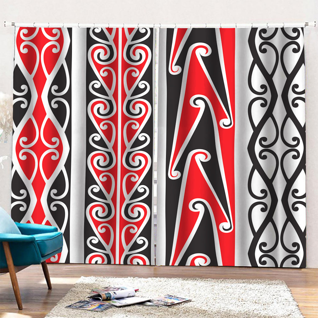 Maori Tribal Print Pencil Pleat Curtains