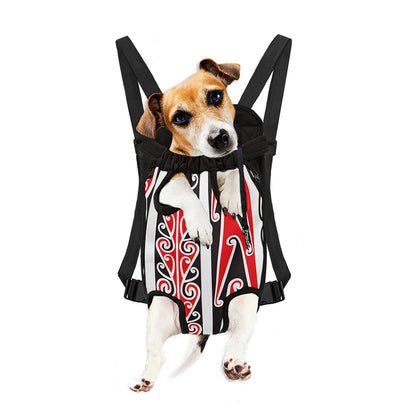 Maori Tribal Print Pet Carrier Backpack