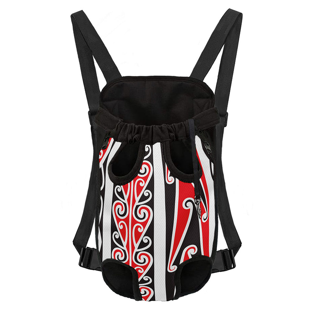 Maori Tribal Print Pet Carrier Backpack