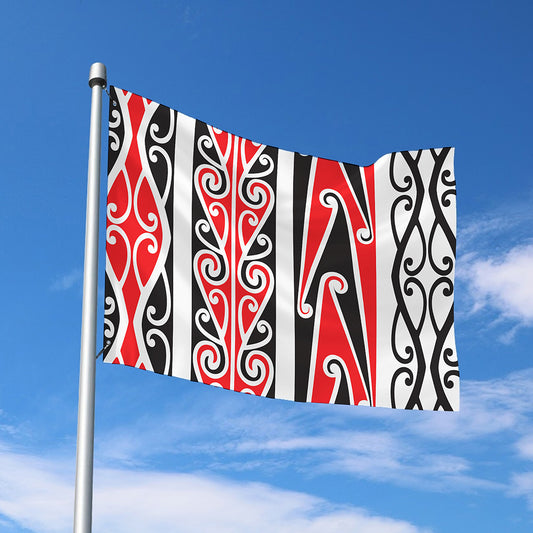 Maori Tribal Print Polyester Flag