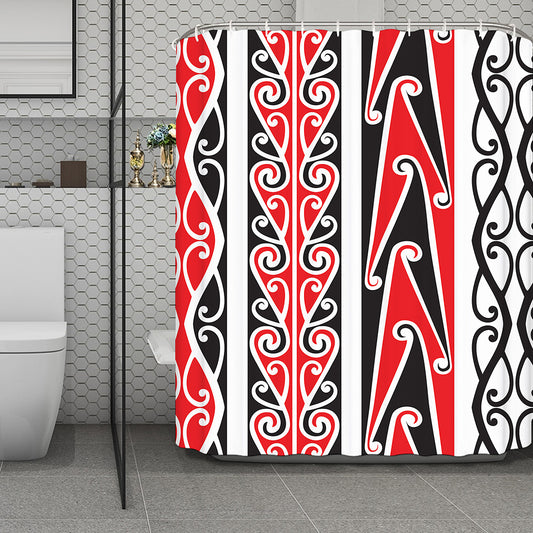 Maori Tribal Print Polyester Shower Curtain
