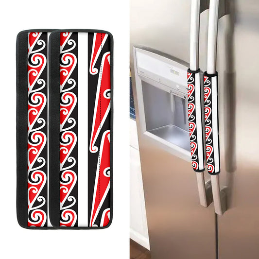 Maori Tribal Print Refrigerator Handle Covers