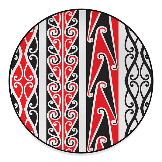 Maori Tribal Print Round Floor Mat