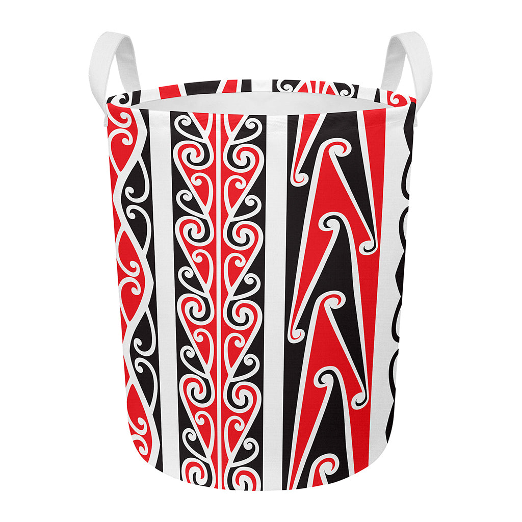 Maori Tribal Print Round Laundry Basket