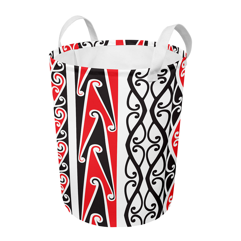 Maori Tribal Print Round Laundry Basket