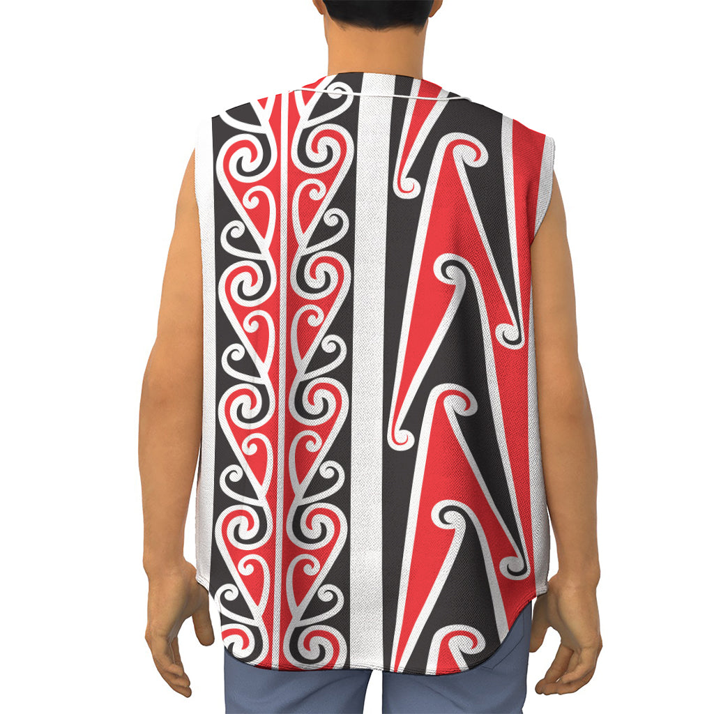 Maori Tribal Print Sleeveless Baseball Jersey