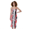 Maori Tribal Print Slim Fit Midi Cami Dress