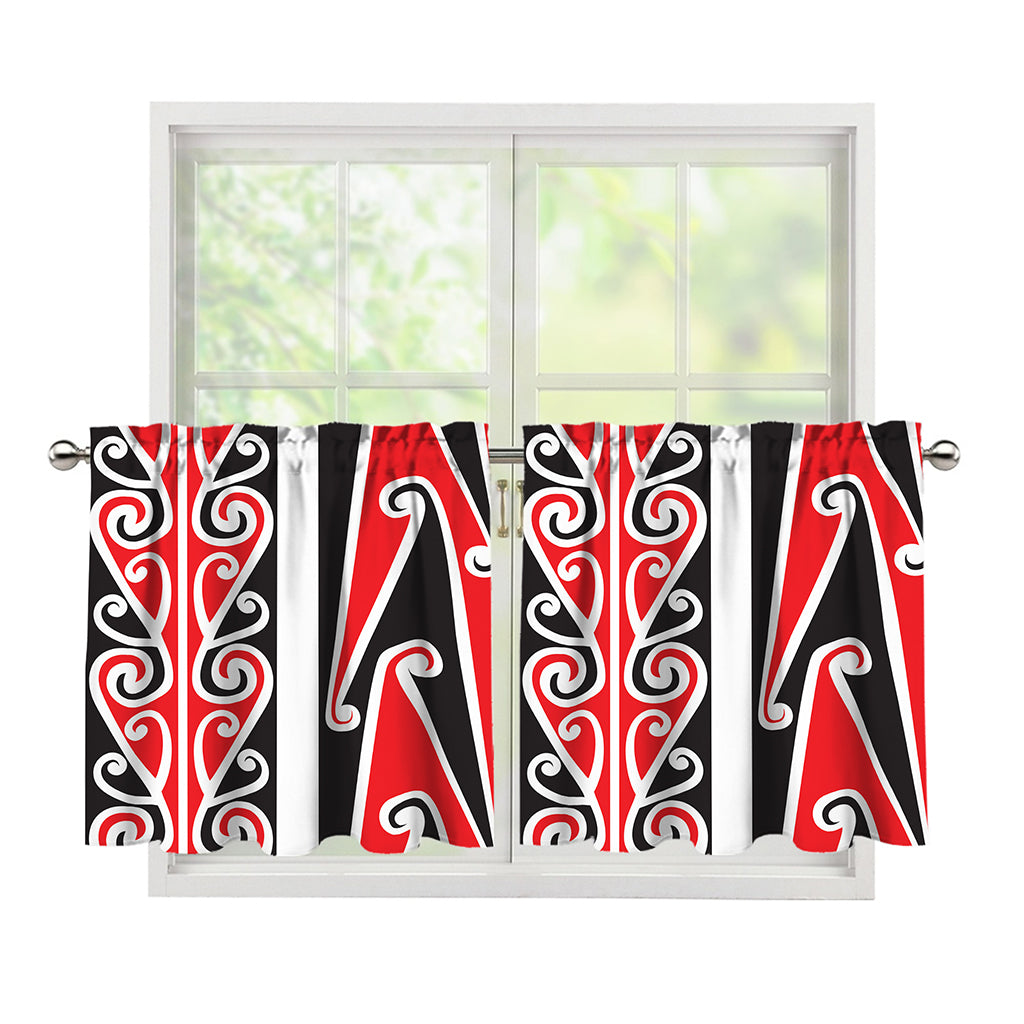Maori Tribal Print Tier Curtains