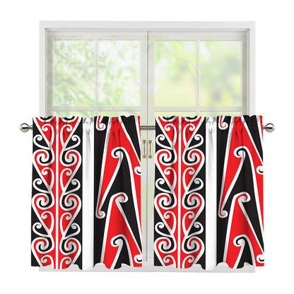 Maori Tribal Print Tier Curtains