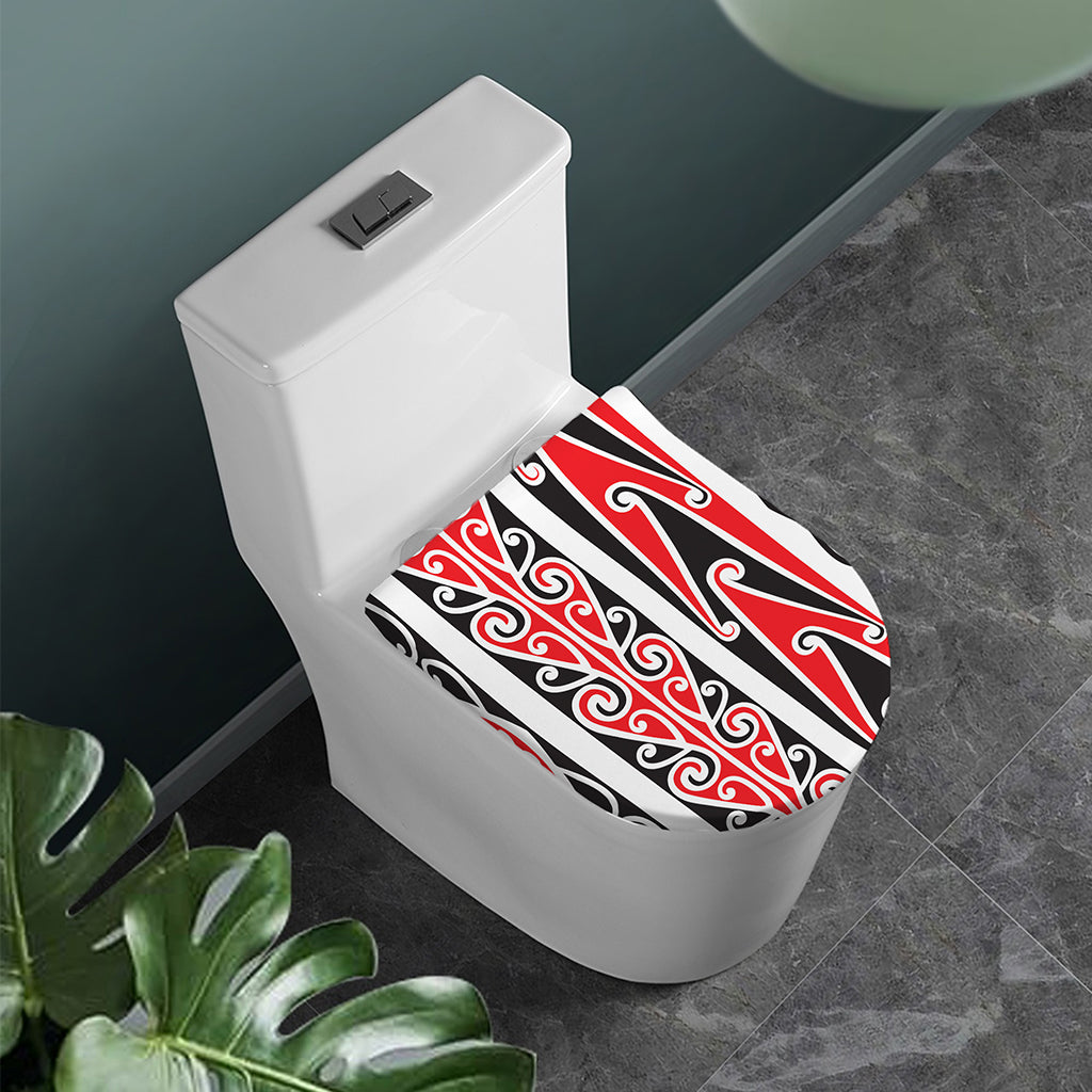 Maori Tribal Print Toilet Lid Cover