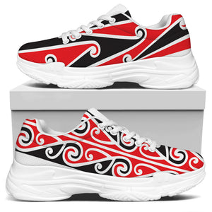 Maori Tribal Print White Chunky Shoes