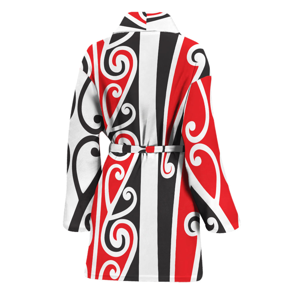 Maori Tribal Print Women's Bathrobe