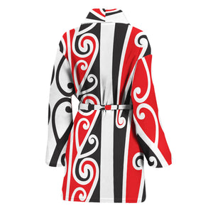 Maori Tribal Print Women's Bathrobe