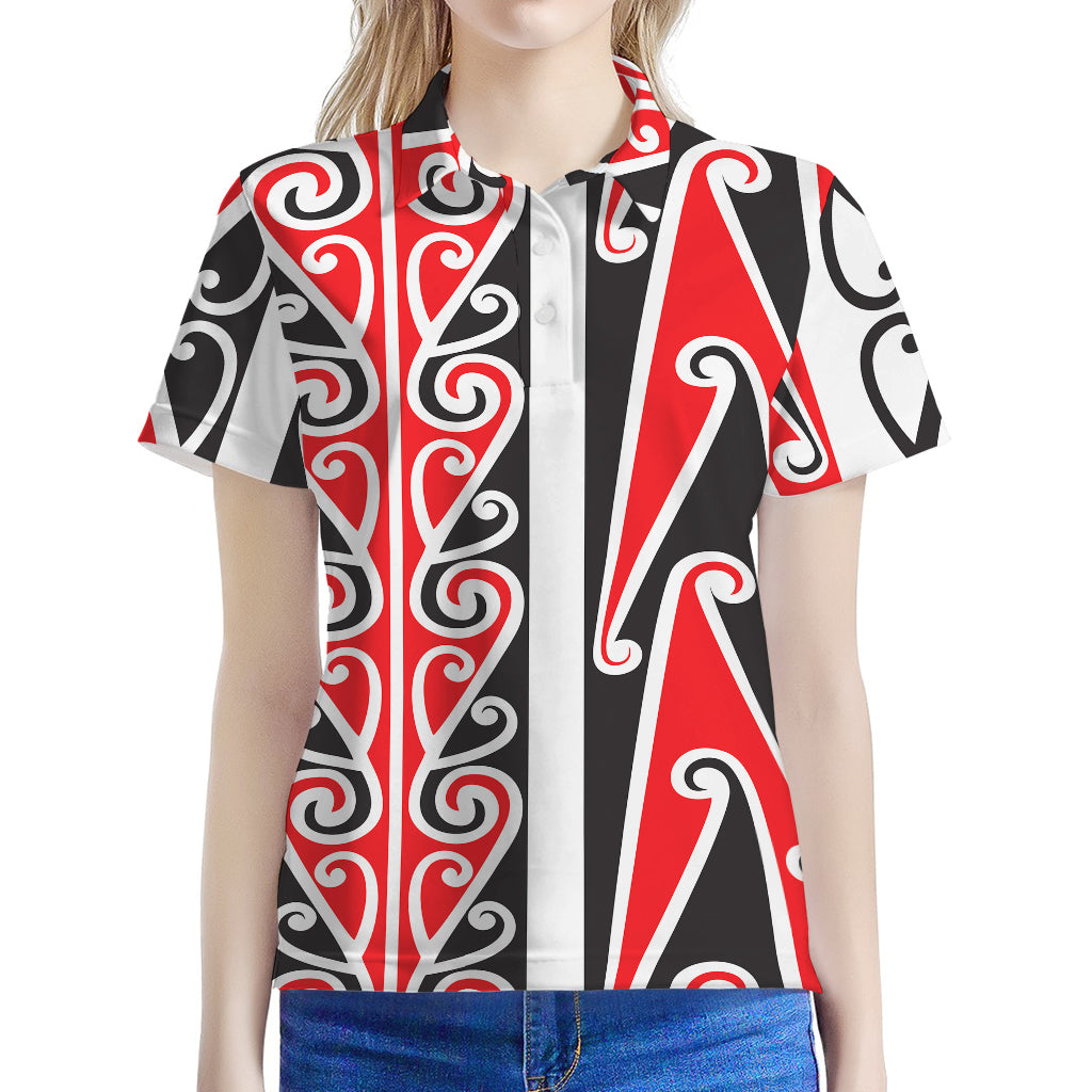 Maori Tribal Print Women's Polo Shirt