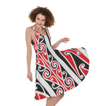 Maori Tribal Print Women's Sleeveless Dress