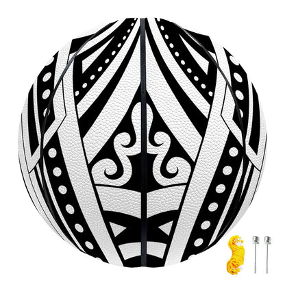 Maori Tribal Tattoo Pattern Print Basketball