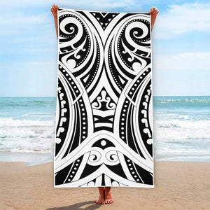 Maori Tribal Tattoo Pattern Print Beach Towel