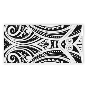 Maori Tribal Tattoo Pattern Print Beach Towel