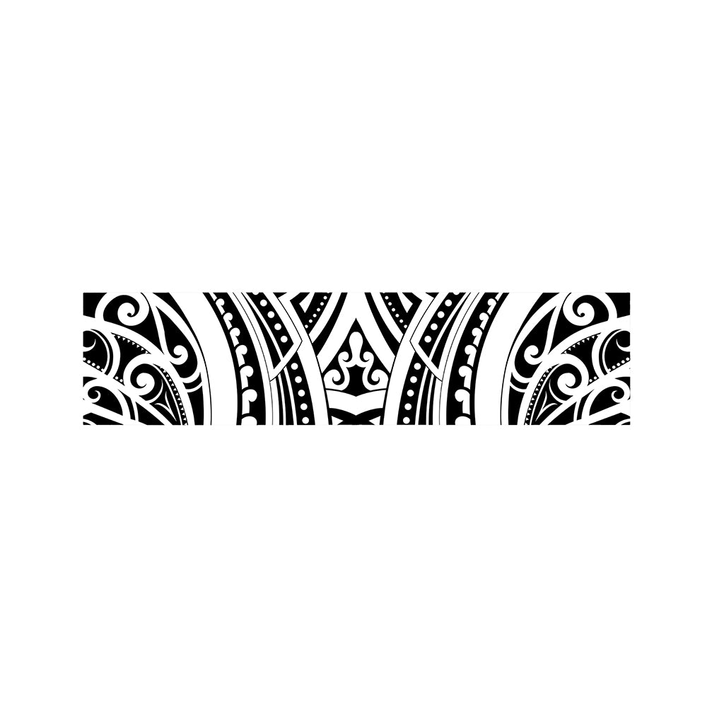 Maori Tribal Tattoo Pattern Print Bed Runner