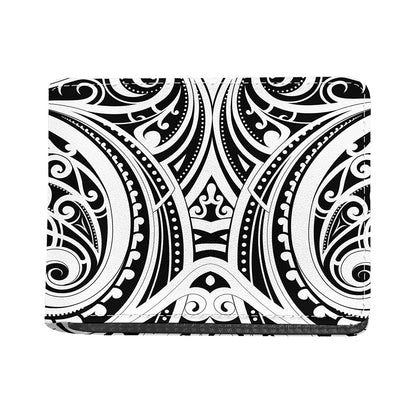 Maori Tribal Tattoo Pattern Print Bifold Wallet