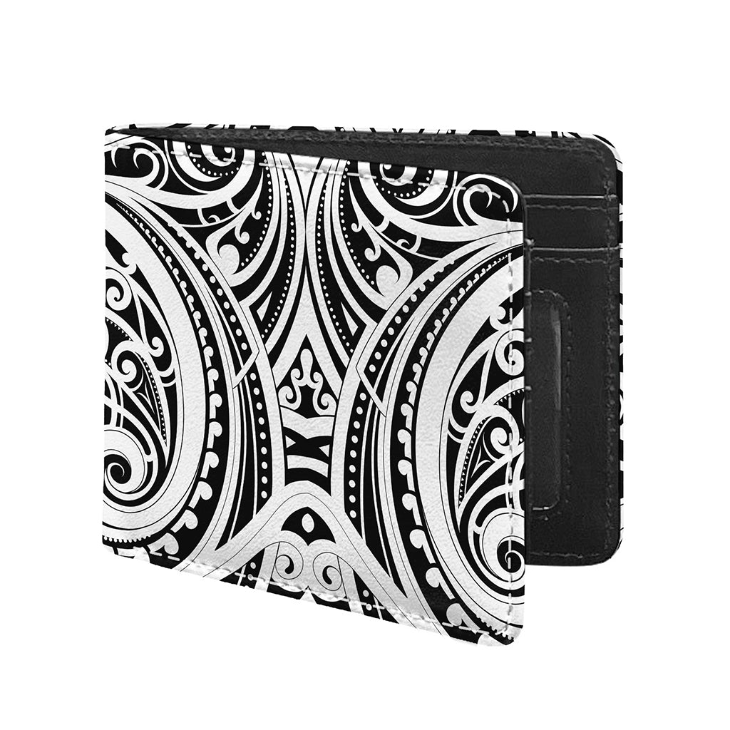 Maori Tribal Tattoo Pattern Print Bifold Wallet